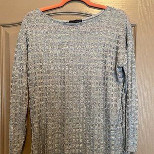 ZARA W&B Collection Metallic Silver Gray Tunic Top